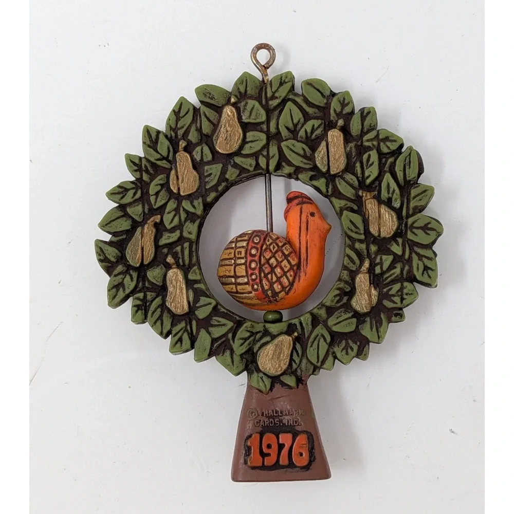 Hallmark Twirl Abouts Christmas Ornament Partridge In A Pear Tree 1976